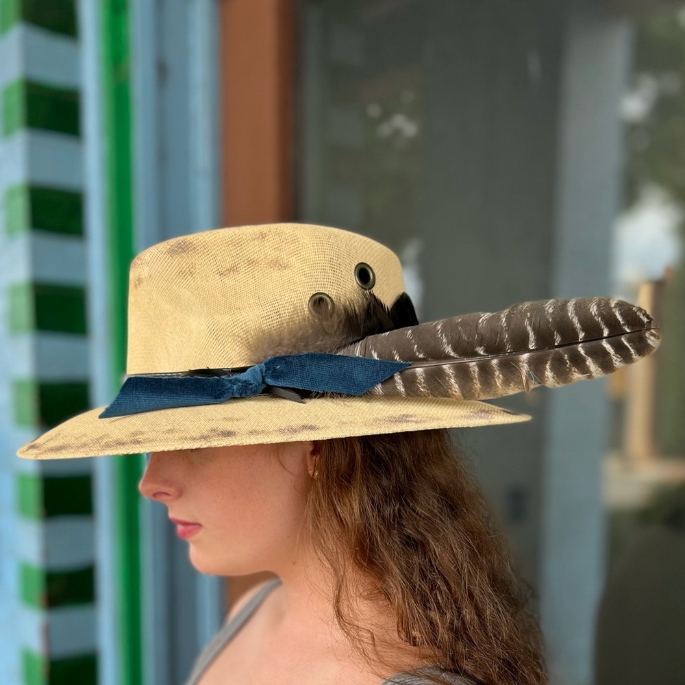 Distressed Panama Hat Western Boho